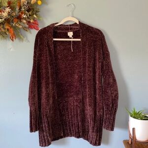 A New Day Women’s Burgundy Chenille Cardigan